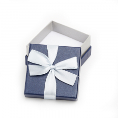 Подарочная упаковка под комплект (кольцо, серьги, кулон) (коробка) (синий) 60х60х35 мм