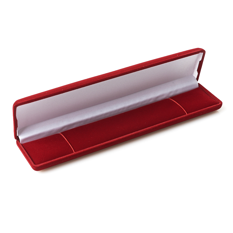 Подарочная упаковка (текстиль) под браслет/бусы/цепь (футляр) (бордовый) 215х50х20 мм