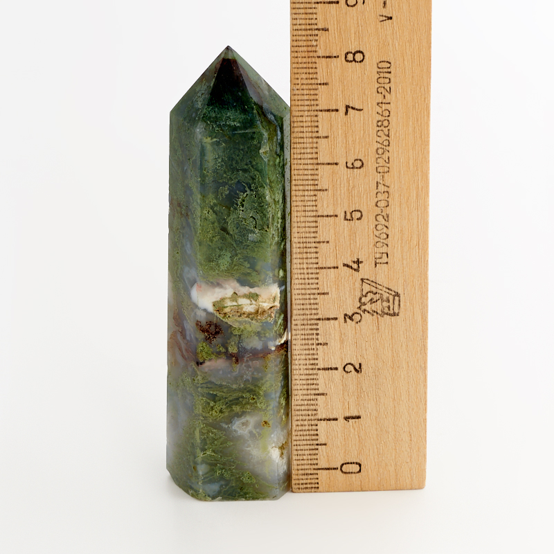 Кристалл агат моховой Индия (ограненный) M (7-12 см)
