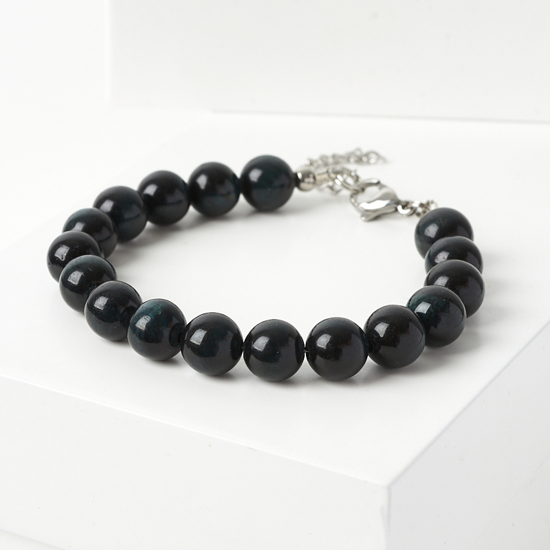 Браслет соколиный глаз ЮАР (биж. сплав, сталь хир.) 8 мм 17 см (+3 см)