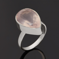 Кольцо розовый кварц Бразилия огранка (серебро 925 пр.) размер 18,5
