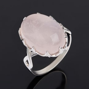 Кольцо розовый кварц Бразилия (серебро 925 пр. родир. бел.) размер 17