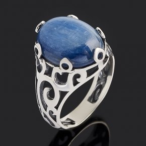 Кольцо кианит синий Бразилия (серебро 925 пр. оксидир.) размер 18