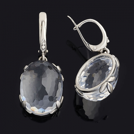 Купить серебряные серьги из горного хрусталя - продажа по низкой цене в ...