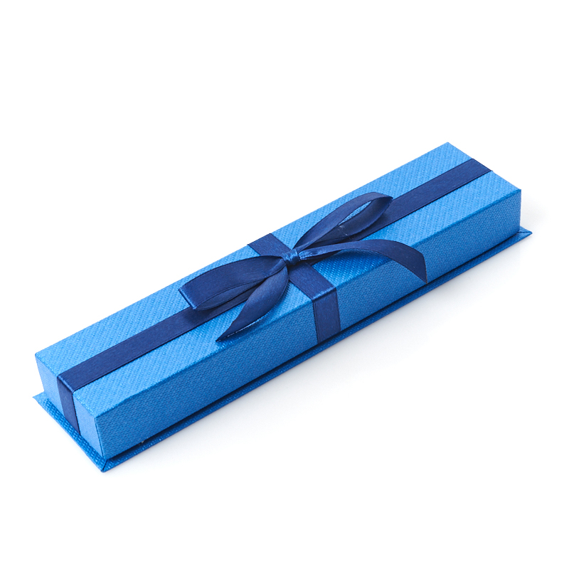 Подарочная упаковка под браслет/цепь (футляр) (синий) 230х60х25 мм
