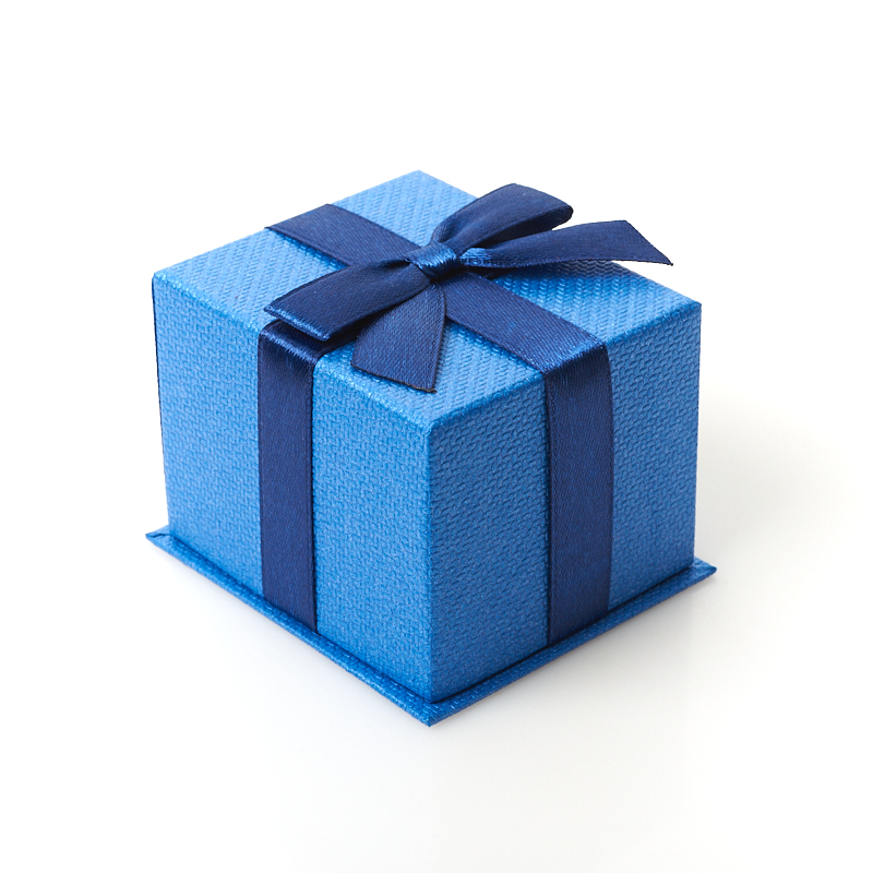 Подарочная упаковка под кольцо/серьги (коробка) (синий) 70х60х50 мм