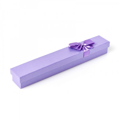 Подарочная упаковка (картон, текстиль) под браслет/цепь (футляр) (фиолетовый) 180х25х25 мм