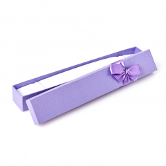 Подарочная упаковка (картон, текстиль) под браслет/цепь (футляр) (фиолетовый) 180х25х25 мм