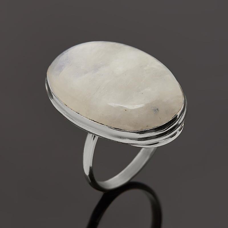 Кольцо лунный камень (адуляр) Шри Ланка (нейзильбер) размер 17