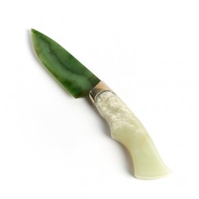 Предмет интерьера нефрит зеленый, белый Россия (нож) 20,5х3х2 см