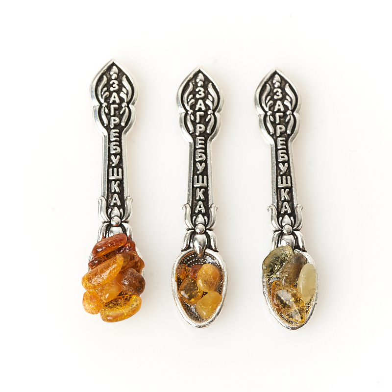 Талисман янтарь пресс Россия (биж. сплав) (ложка-загребушка) 4&nbsp;см