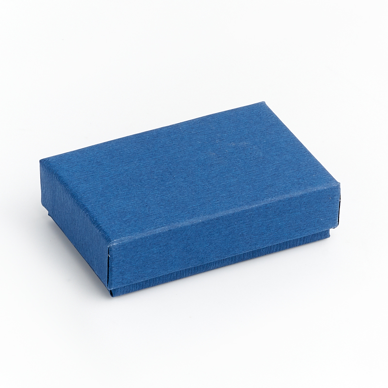 Подарочная упаковка (картон) под комплект (цепь, кольцо, серьги) (коробка) (синий) 80х55х20 мм