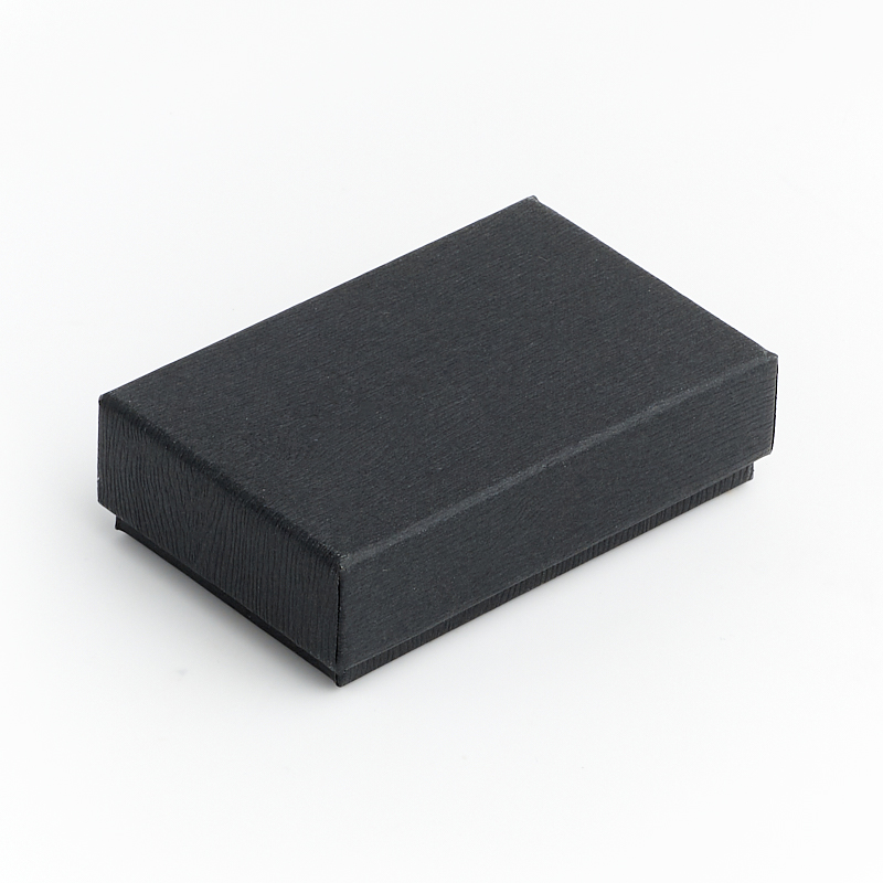 Подарочная упаковка (картон) под комплект (цепь, кольцо, серьги) (коробка) (черный) 80х50х20 мм