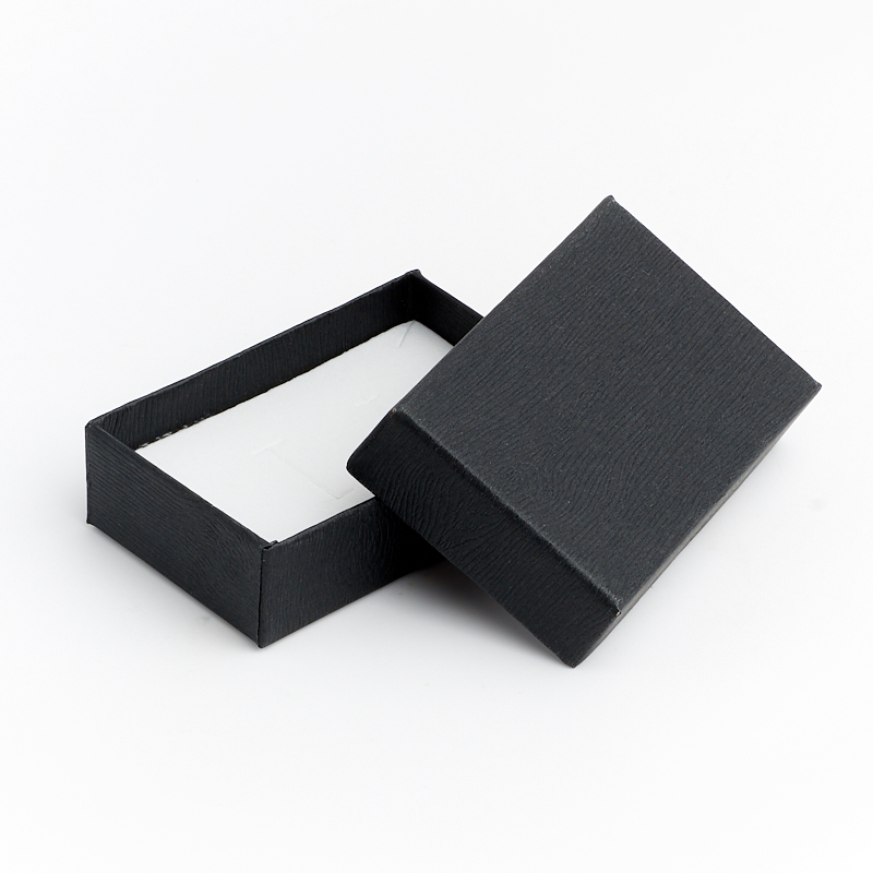 Подарочная упаковка (картон) под комплект (цепь, кольцо, серьги) (коробка) (черный) 80х50х20 мм