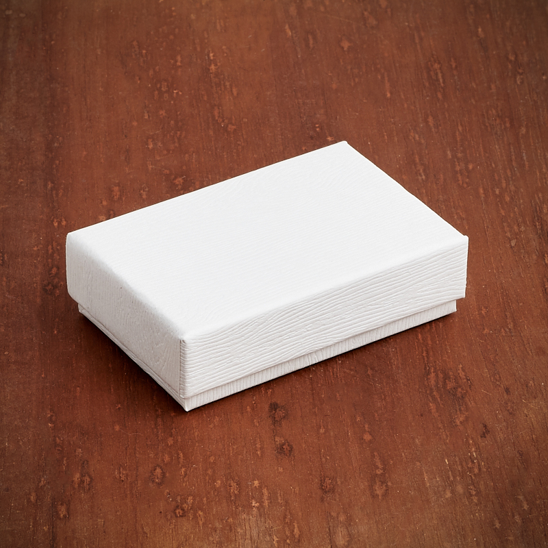 Подарочная упаковка (картон) под комплект (цепь, кольцо, серьги) (коробка) (белый) 80х50х20 мм