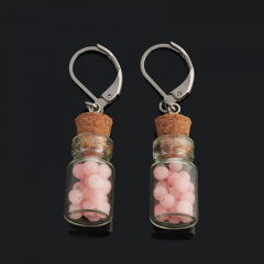 Серьги коралл розовый Индонезия (биж. сплав, сталь хир.)