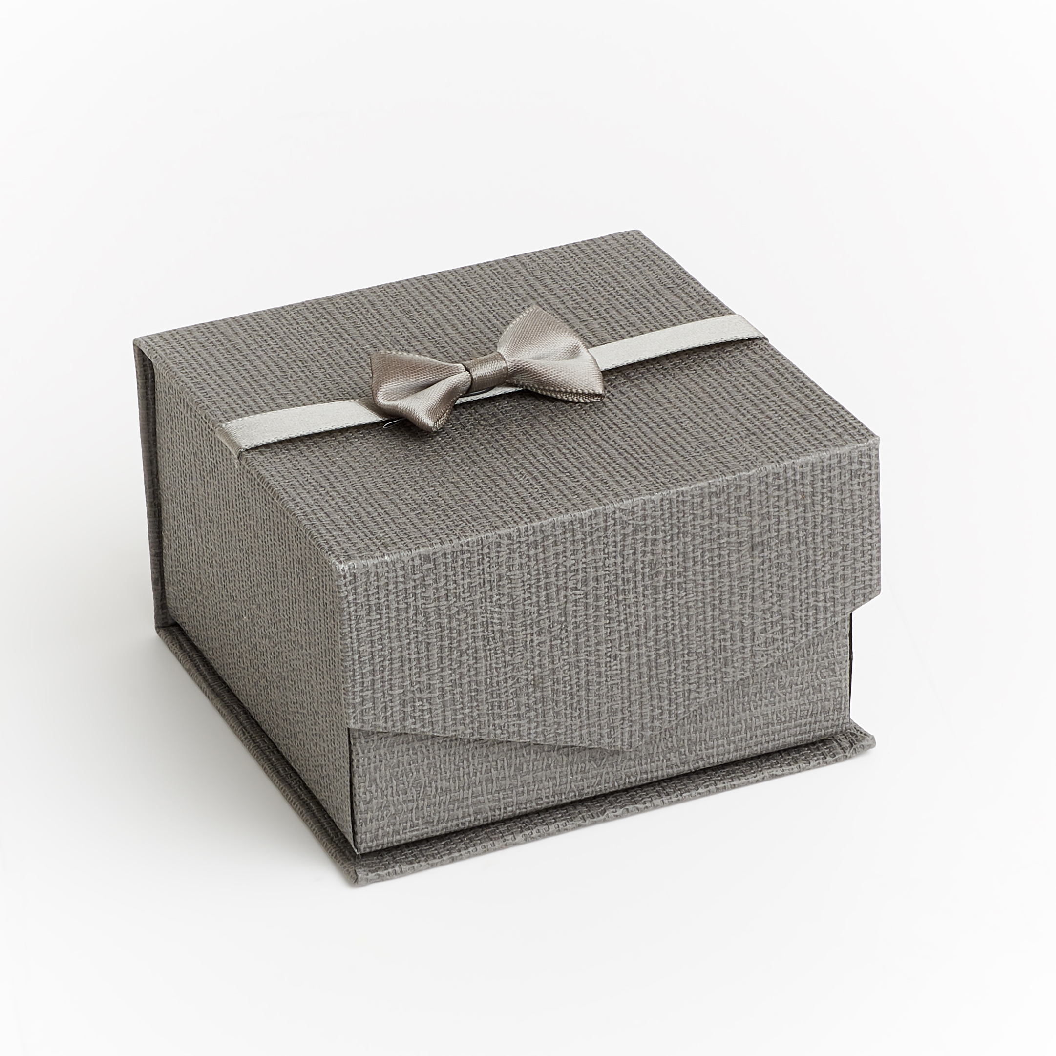 Подарочная упаковка (картон, текстиль) под браслет/часы (коробка) (серый) 95х95х60 мм