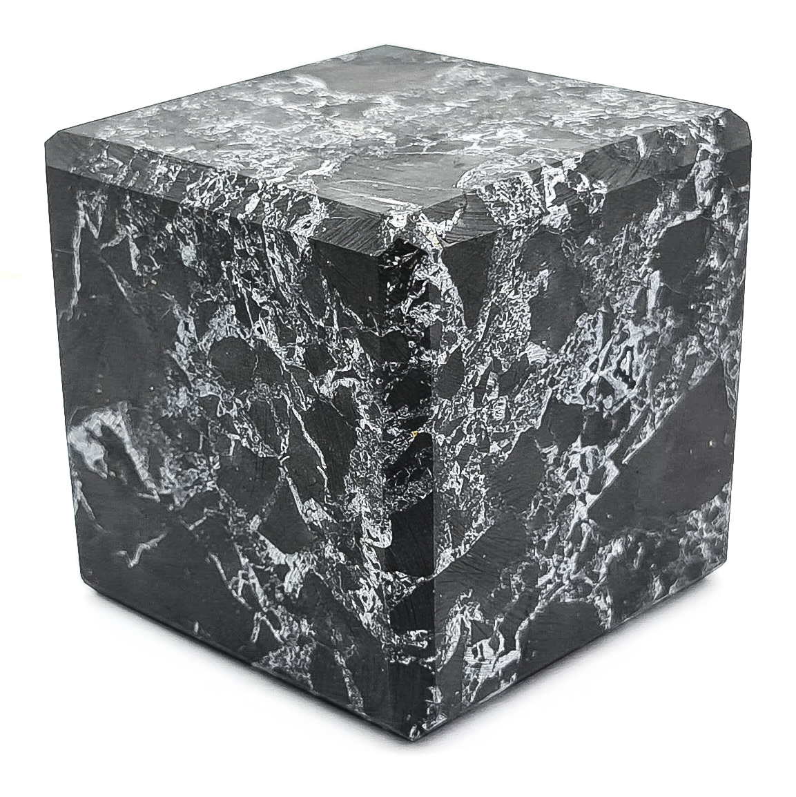 Куб шунгит с кварцем Россия (Максовский карьер) 5 см