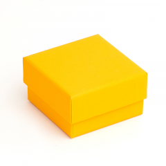 Подарочная упаковка (картон) под комплект (кольцо, серьги, цепь, кулон) (коробка) (оранжевый) 60х60х30 мм