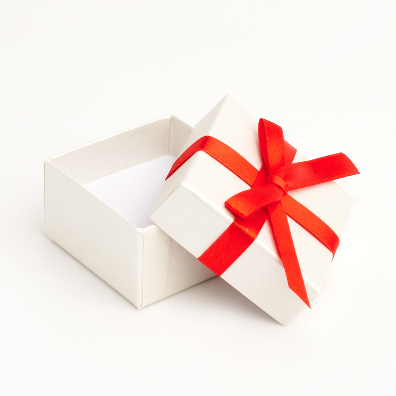 Подарочная упаковка (картон, текстиль) под комплект (кольцо, серьги, кулон) (коробка) (микс) 55х55х35 мм