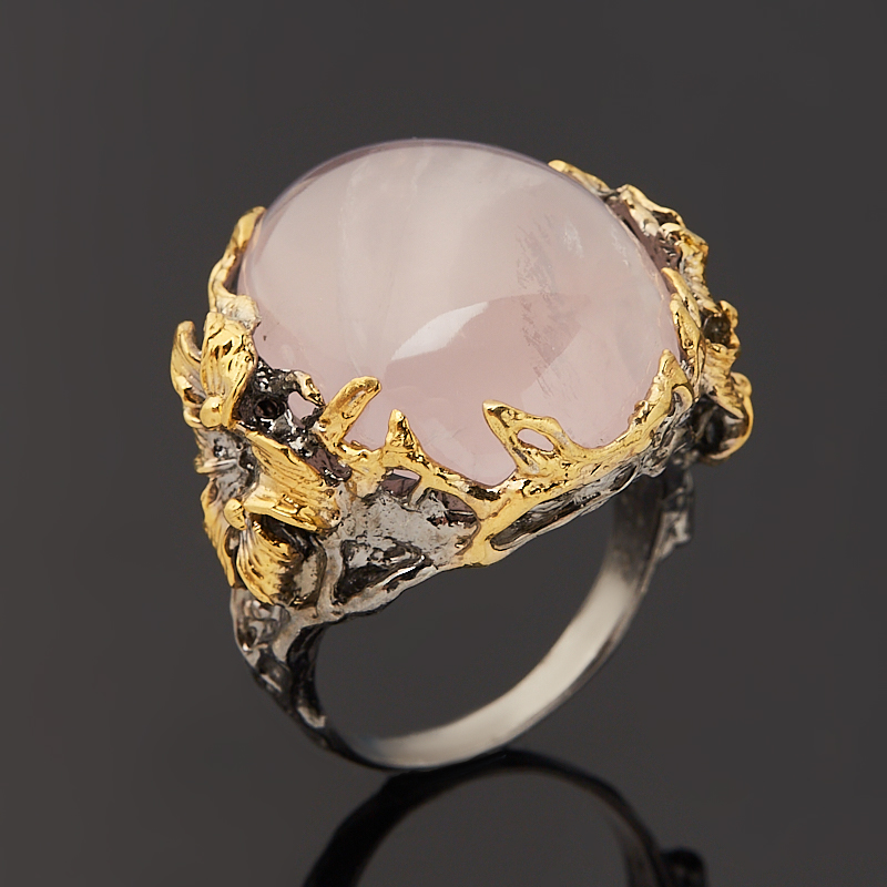 Кольцо розовый кварц Бразилия размер 18,5