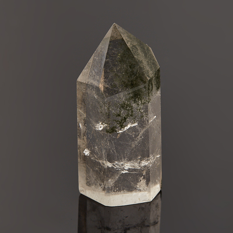 Кристалл кварц с хлоритом Бразилия (ограненный) S (4-7 см)