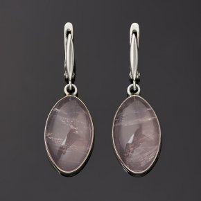Серьги розовый кварц Намибия (серебро 925 пр.)