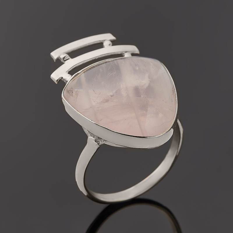 Кольцо розовый кварц Намибия (нейзильбер) размер 18,5
