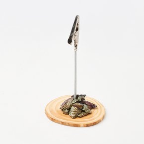 Держатель для фото халькопирит Мексика (биж. сплав, дерево) 10х5,5 см