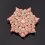 Брошь коралл белый, розовый Индонезия (кожа иск., текстиль, биж. сплав)