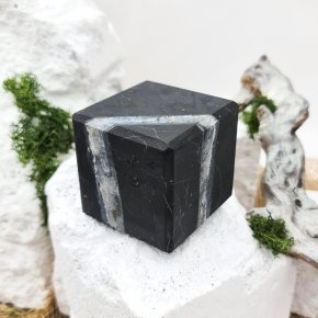 Куб шунгит с кварцем Россия 5 см