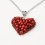 Кулон коралл красный Индонезия (биж. сплав, сталь хир., кожа натур., текстиль) сердечко 4 см