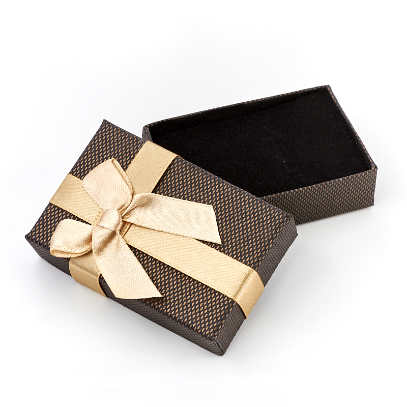 Подарочная упаковка (картон, текстиль) под комплект (цепь, кольцо, серьги) 80х50х20 мм