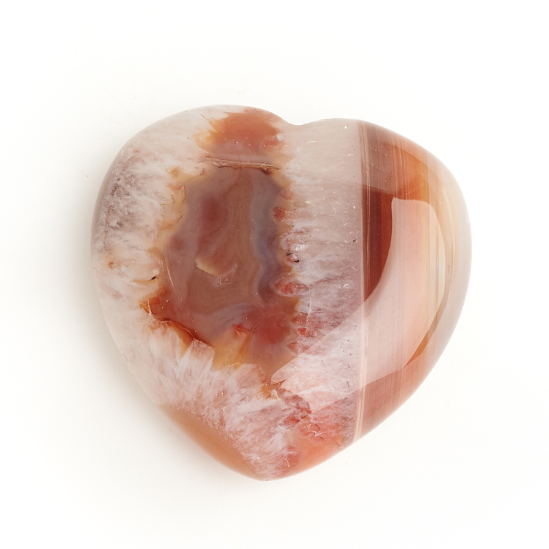 Сердечко агат красный Бразилия 4 см