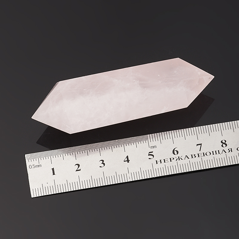 Кристалл розовый кварц Бразилия (двухголовик) (ограненный) M (7-12 см)