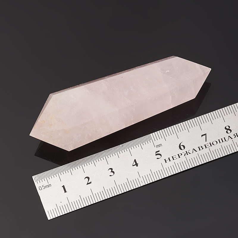Кристалл розовый кварц Бразилия (двухголовик) (ограненный) M (7-12 см)