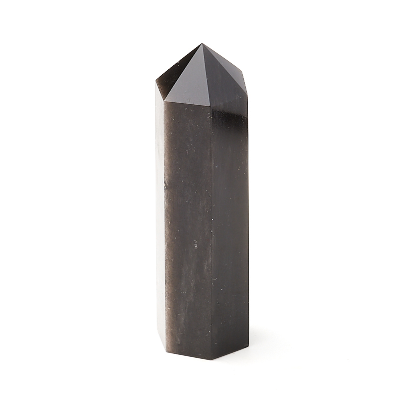 Кристалл обсидиан серебристый Мексика (ограненный) M (7-12 см)