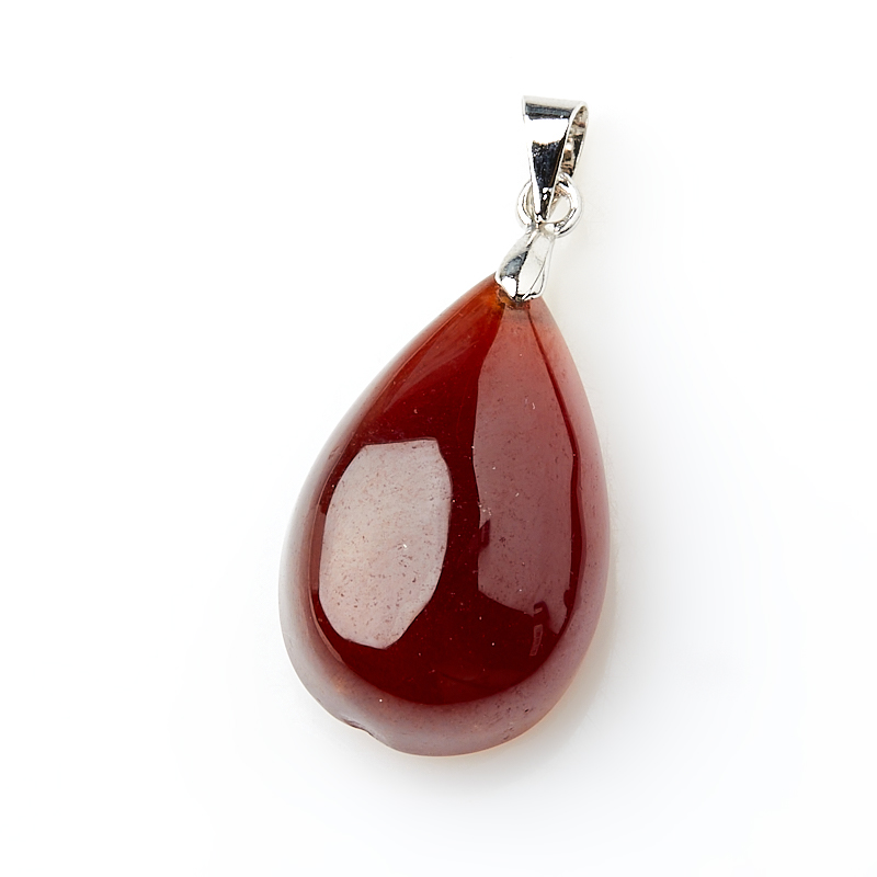 Кулон гранат спессартин Нигерия (биж. сплав) капля 3 см