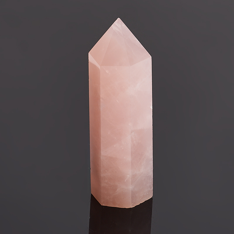 Кристалл розовый кварц Бразилия (ограненный) M (7-12 см)
