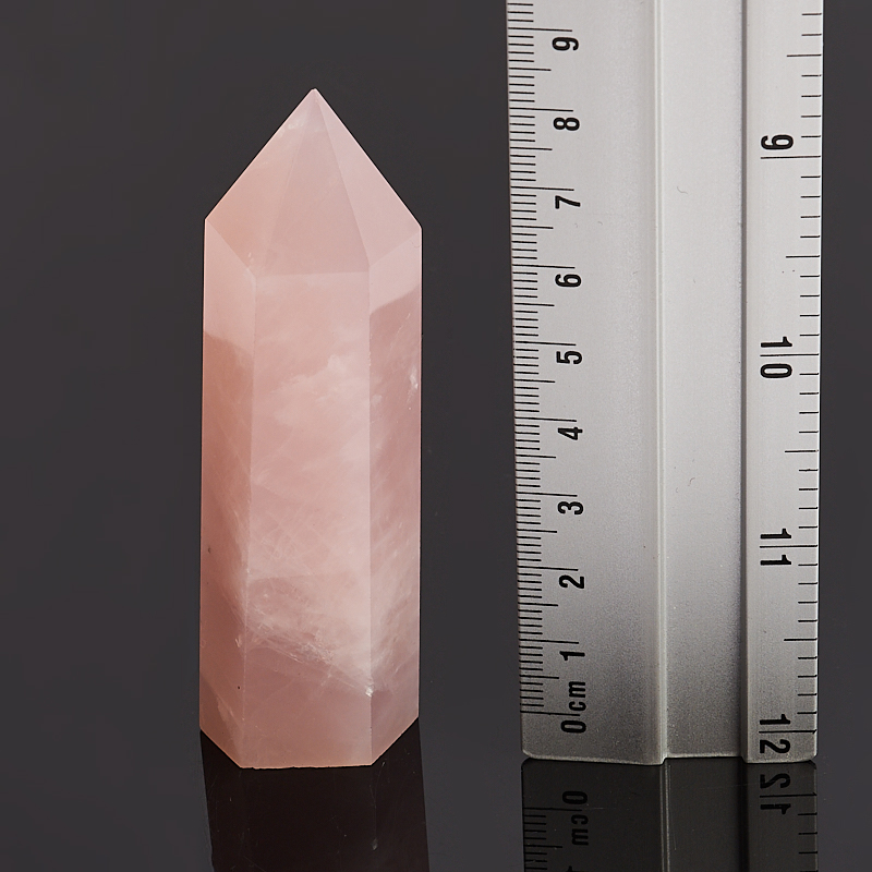 Кристалл розовый кварц Бразилия (ограненный) M (7-12 см)