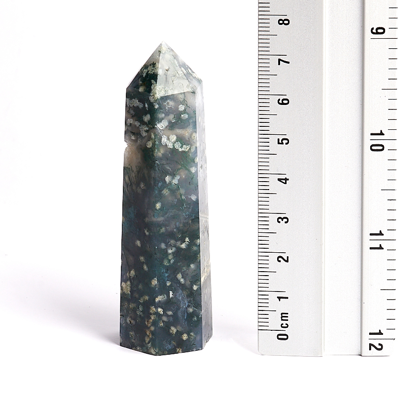 Кристалл агат моховой Индия (ограненный) M (7-12 см)