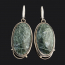 Серьги клинохлор (серафинит) Россия (биж. сплав, нейзильбер)
