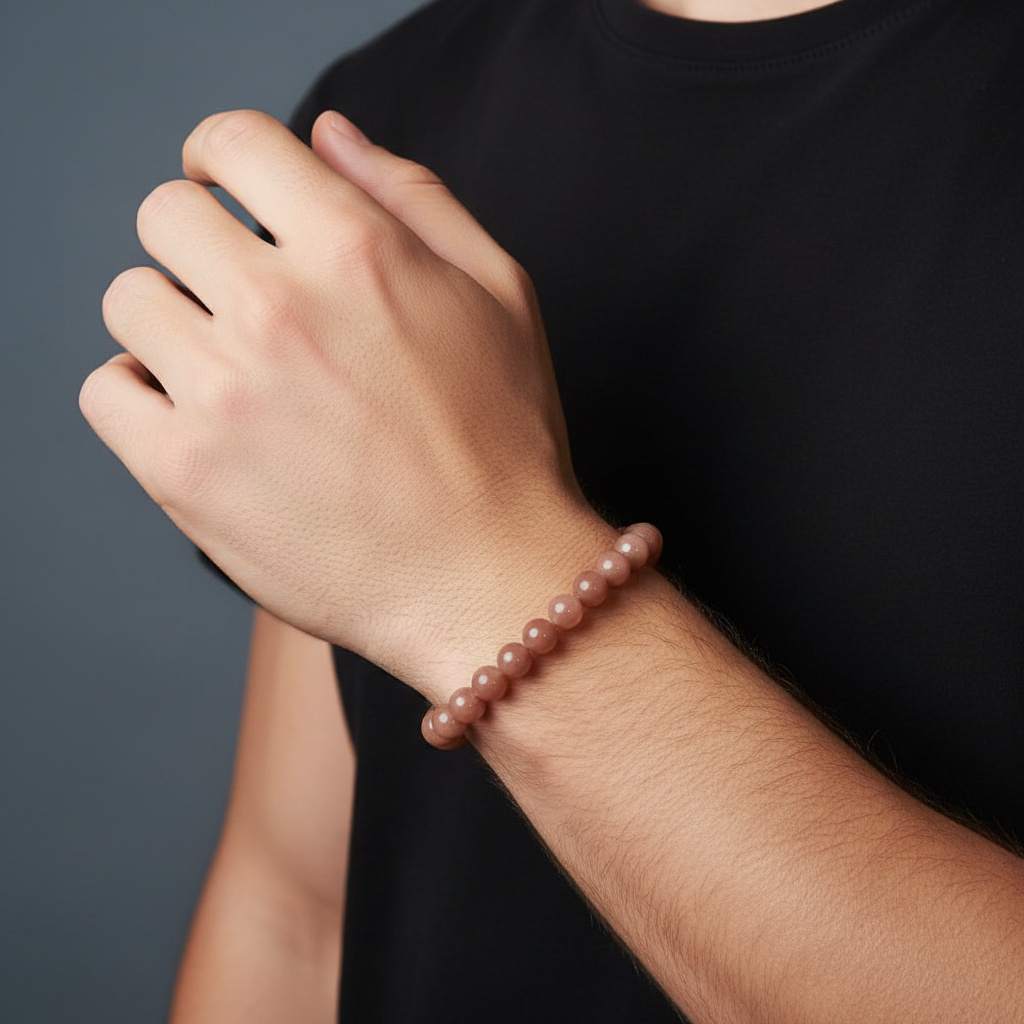 Браслет солнечный камень Индия 8 мм 17 см