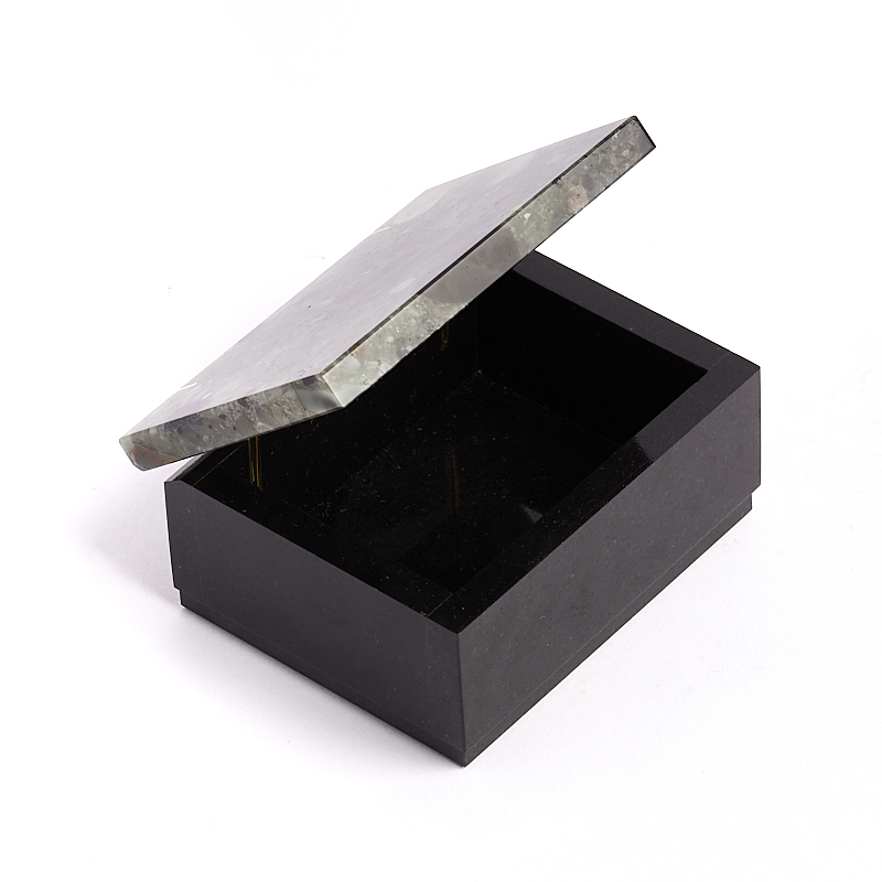 Шкатулка микс агат, долерит 7х5,5х3,5 см