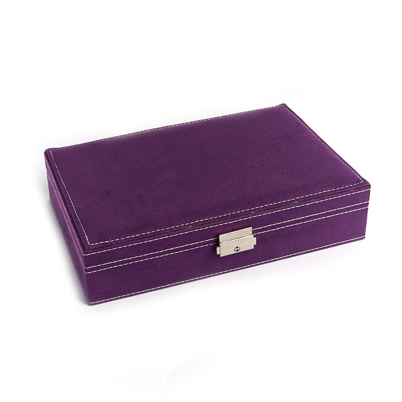Шкатулка для хранения украшений (текстиль) (фиолетовый) 27,5х18,5х6,5 см