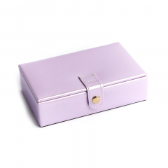 Шкатулка для хранения украшений (фиолетовый) (кожа иск.) 13,5х9х4 см