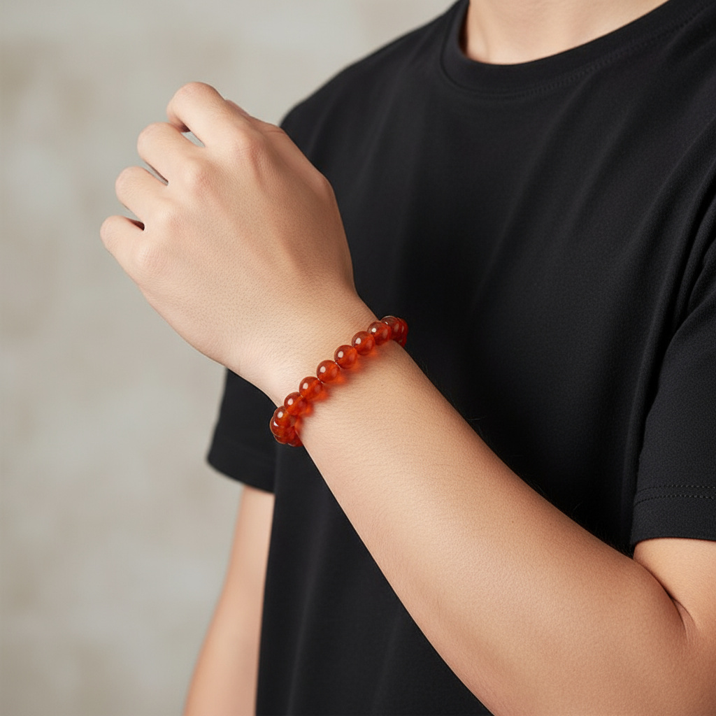 Браслет сердолик Ботсвана 10 мм 17 см