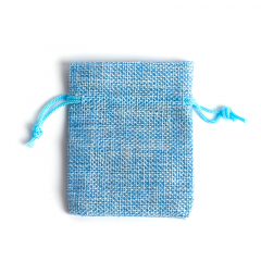 Подарочная упаковка (текстиль) универсальная (мешочек плоский) (голубой) 90х70 мм