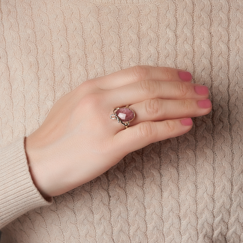 Кольцо турмалин розовый (рубеллит) Россия (нейзильбер) размер 19