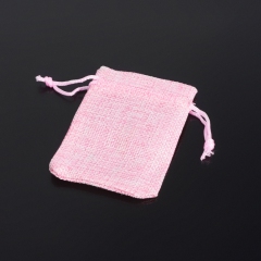 Подарочная упаковка универсальная (текстиль) (мешочек плоский) (розовый) 90х70 мм
